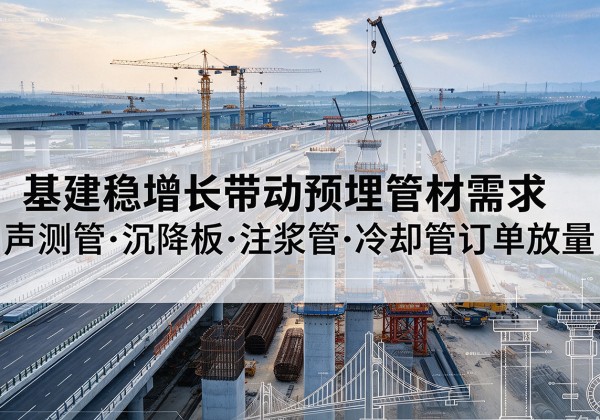 镇坪基建稳增长带动预埋监测管材需求，声测管、沉降板、注浆管订单持续放量
